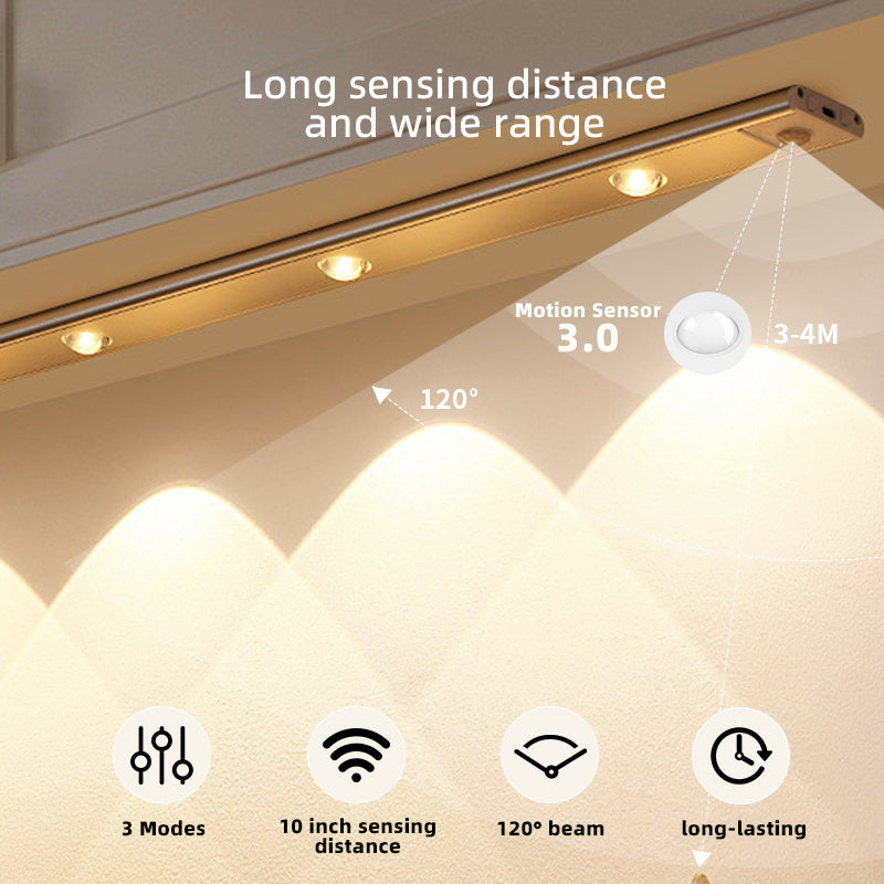 Motion Sensor Lamp Under The Cabinet Dimmable Cabinet Lamp Rechargeable Magnetic Suction Installation Kitchen Night Light Wardrobe Lamp